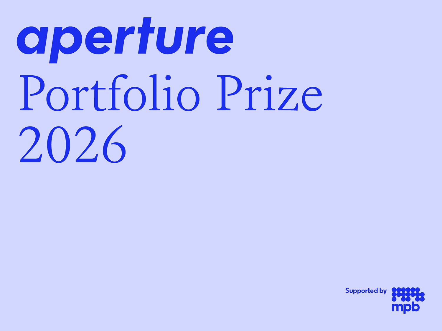 2026 Aperture Portfolio Prize
